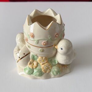 Lenox Floral Eggshell Ceramic Holder with Birds